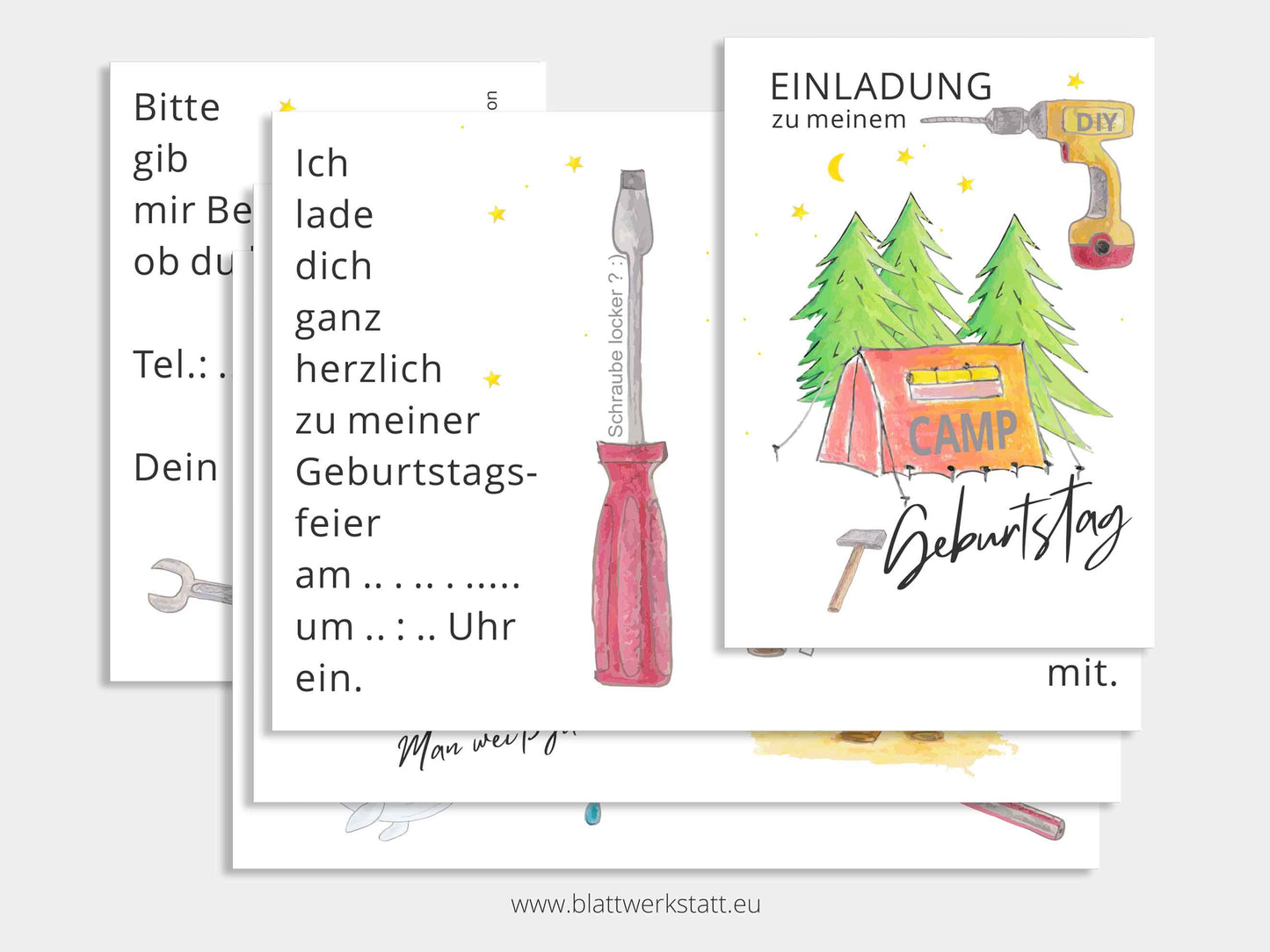 Digitale Einladung "DIY-Camp-Kindergeburtstag"