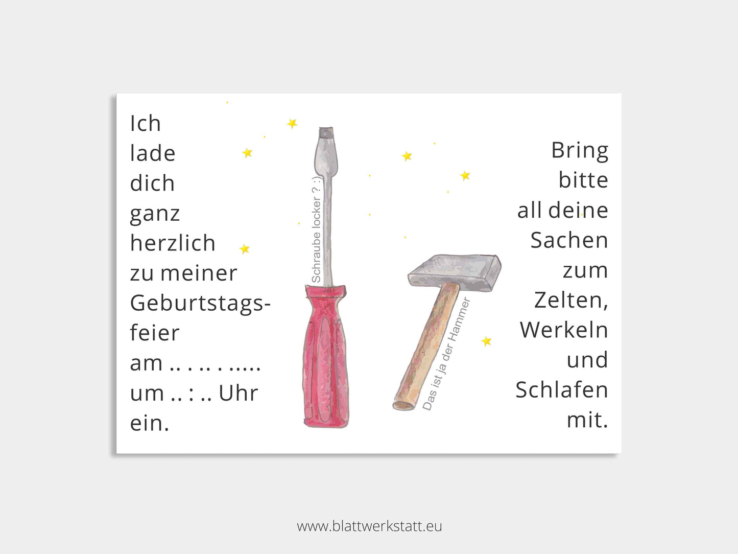 Digitale Einladung "DIY-Camp-Kindergeburtstag"