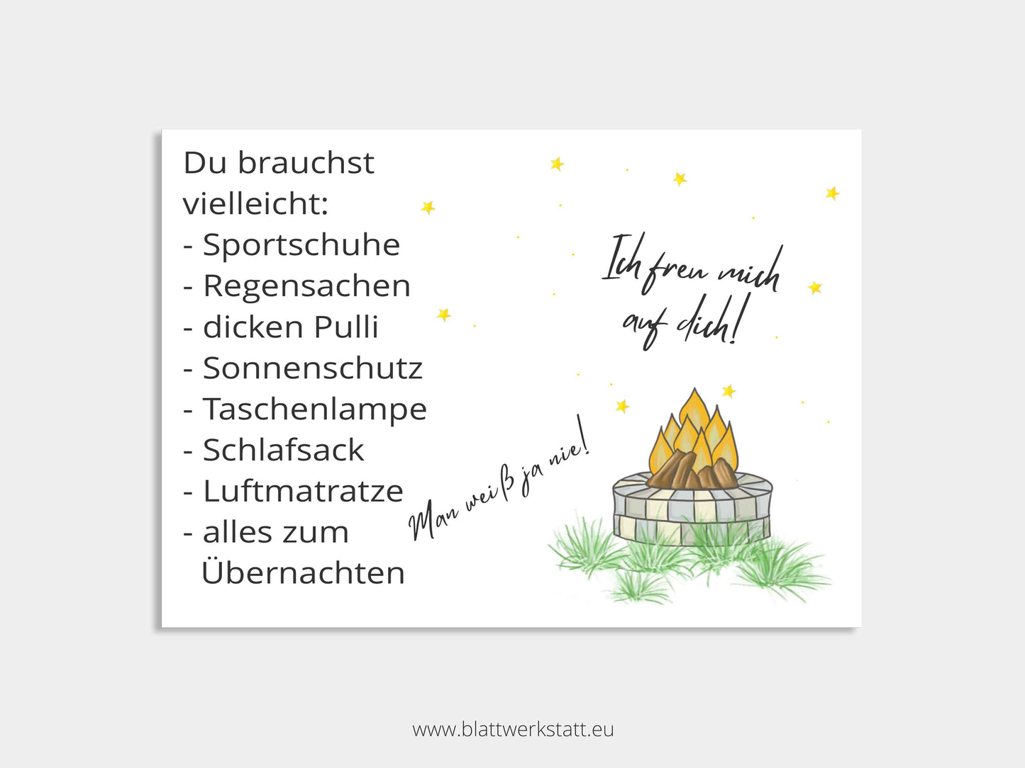 Digitale Einladung "Zelten-Kindergeburtstag"