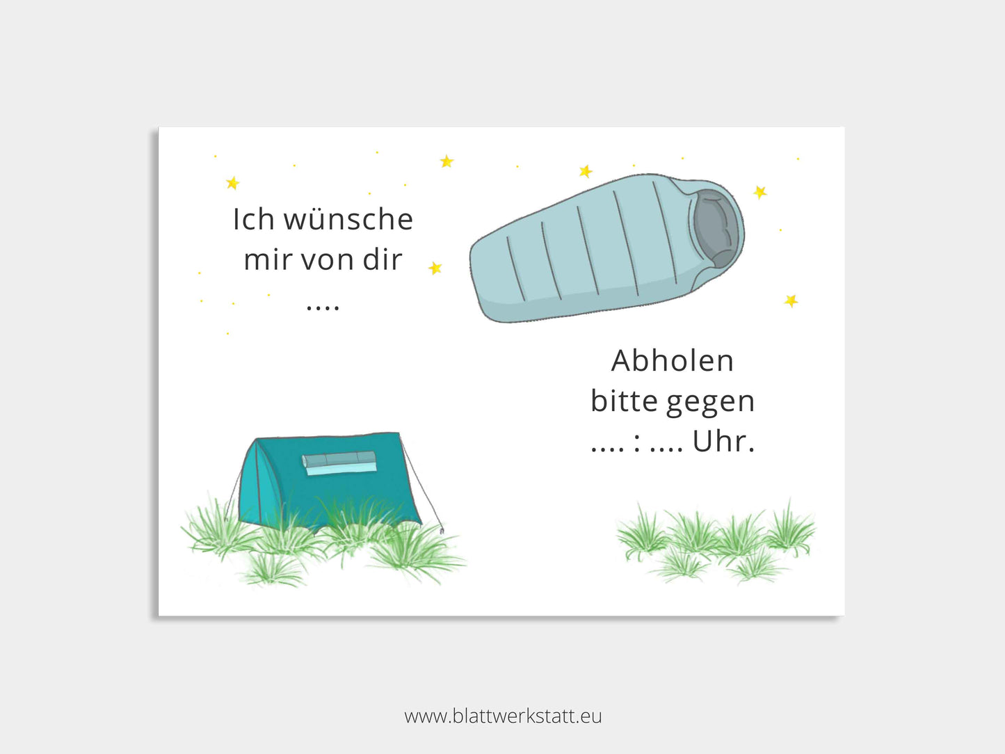 Digitale Einladung "Zelten-Kindergeburtstag"