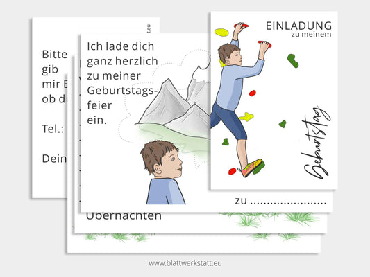 Digitale Einladung "Boulder/Kletter-Kindergeburtstag"