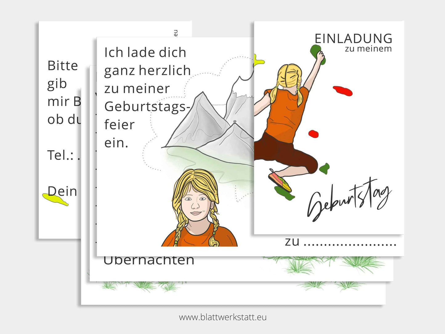 Digitale Einladung "Boulder/Kletter-Kindergeburtstag"