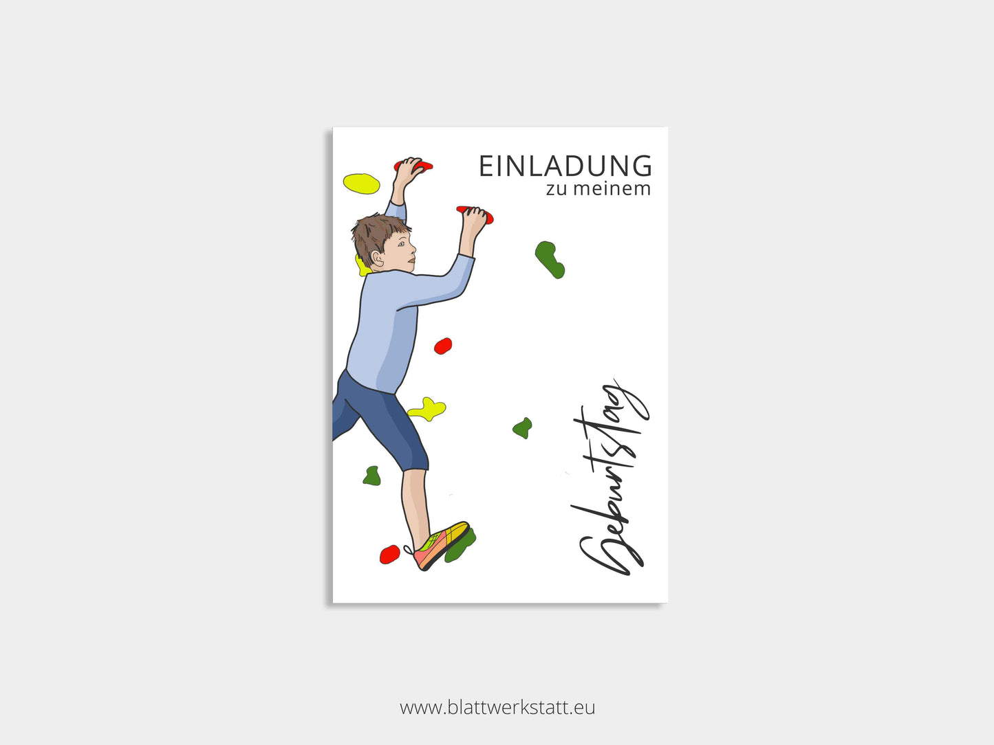 Digitale Einladung "Boulder/Kletter-Kindergeburtstag"