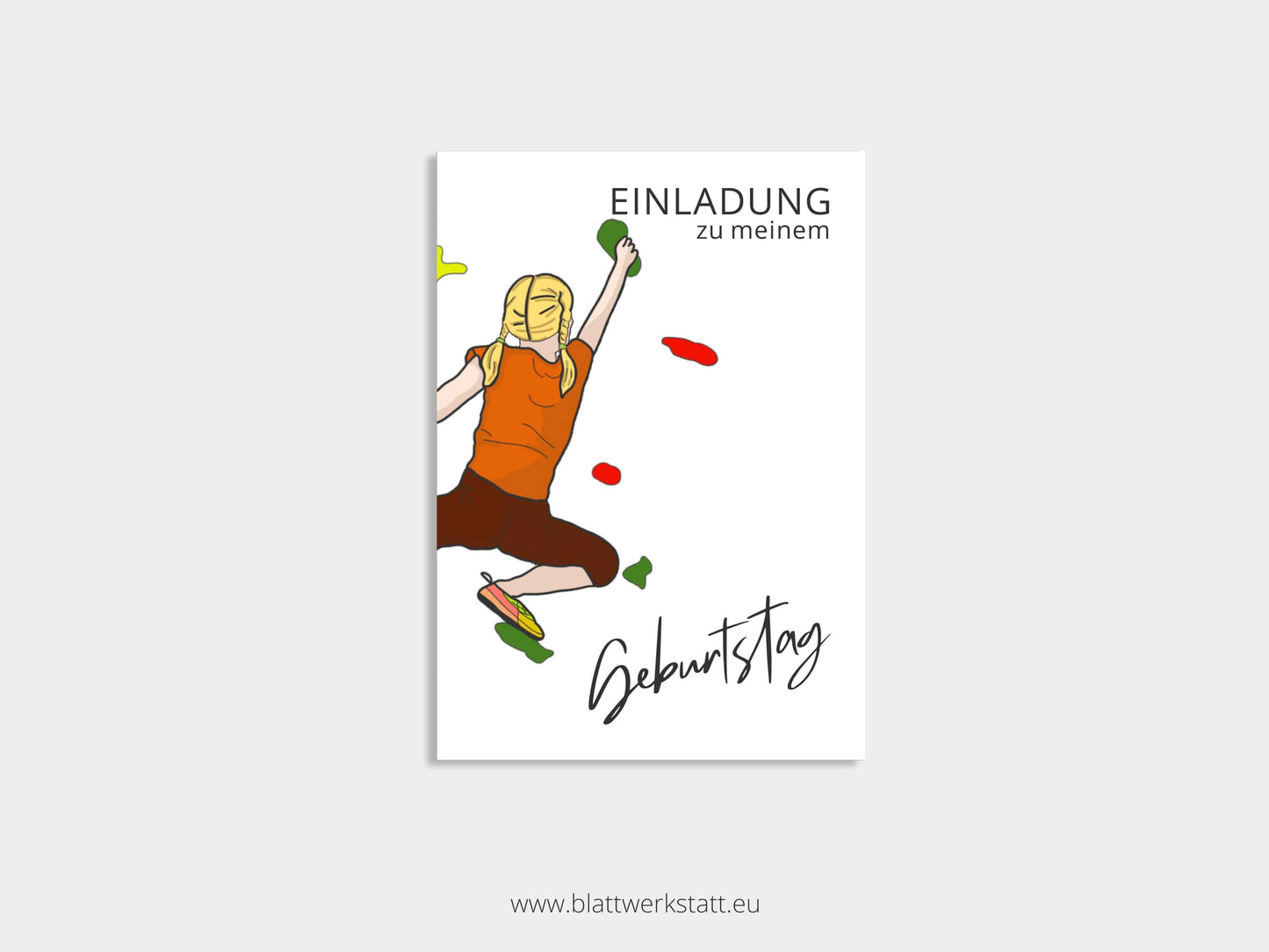 Digitale Einladung "Boulder/Kletter-Kindergeburtstag"