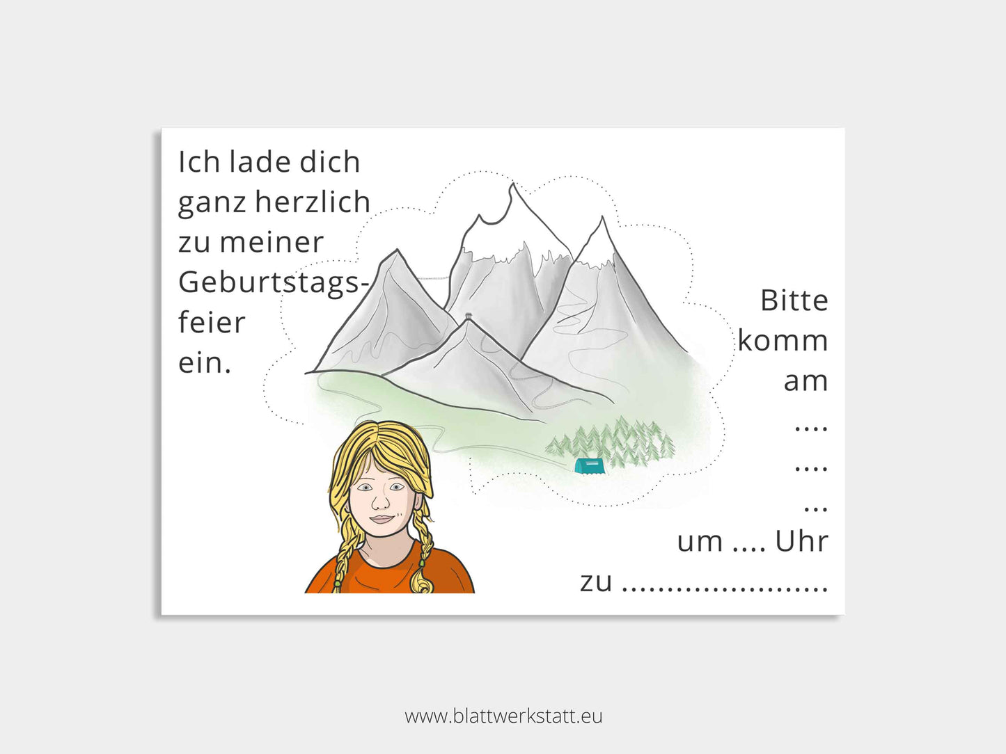 Digitale Einladung "Boulder/Kletter-Kindergeburtstag"
