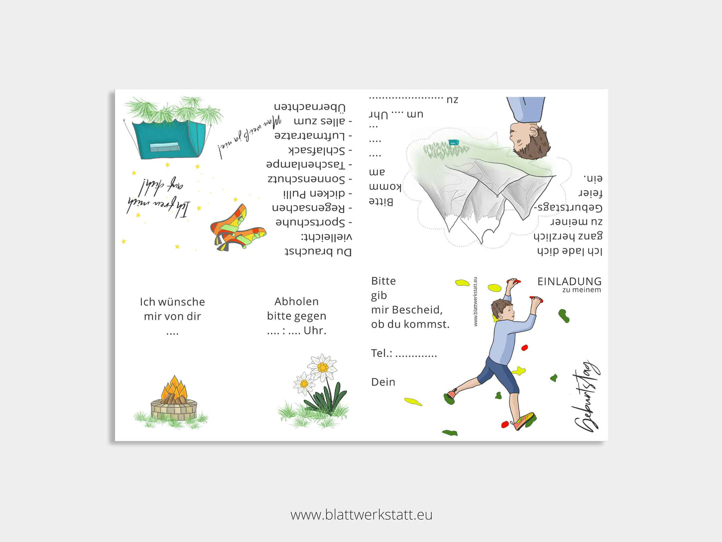 Digitale Einladung "Boulder/Kletter-Kindergeburtstag"