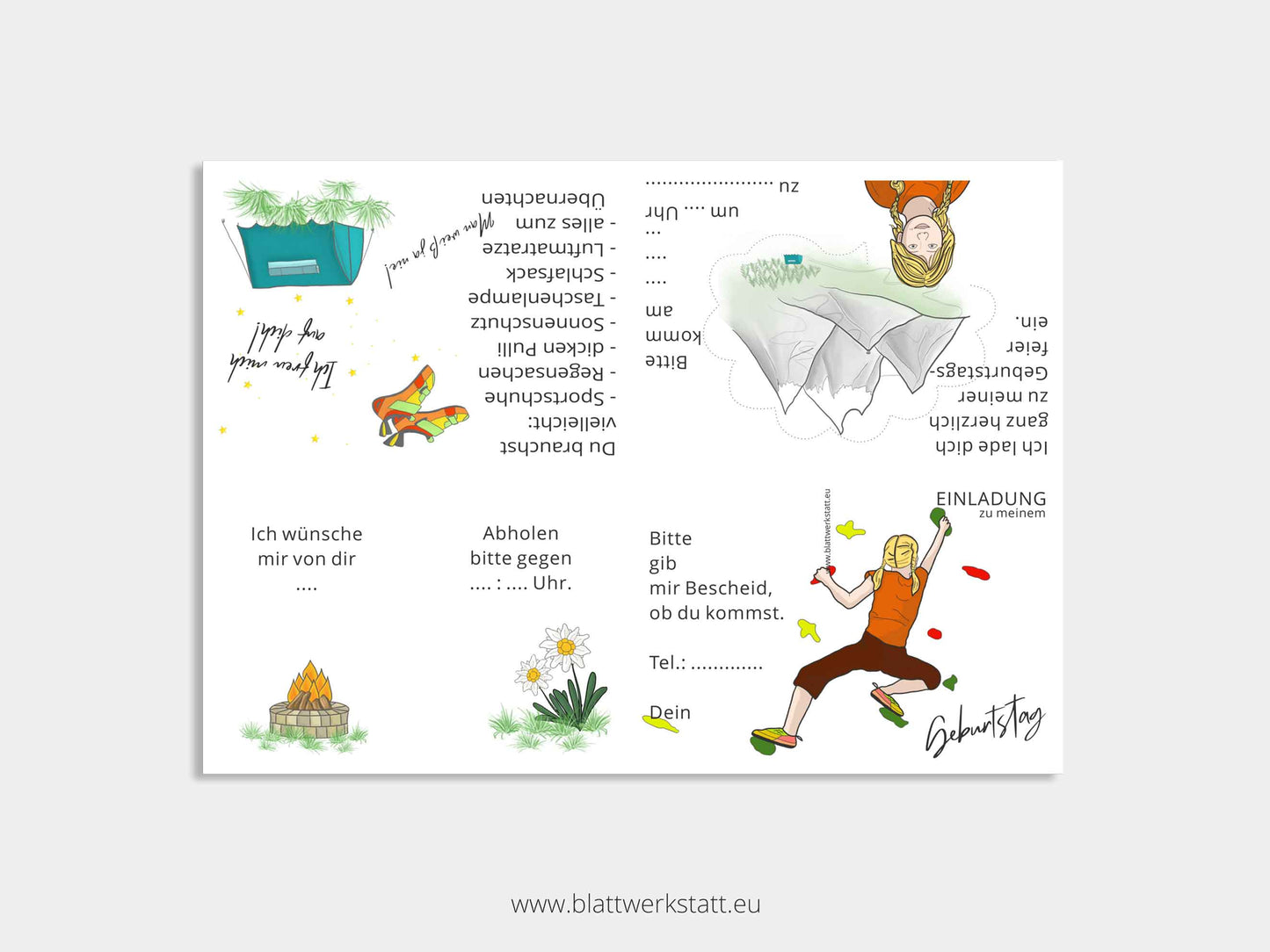 Digitale Einladung "Boulder/Kletter-Kindergeburtstag"