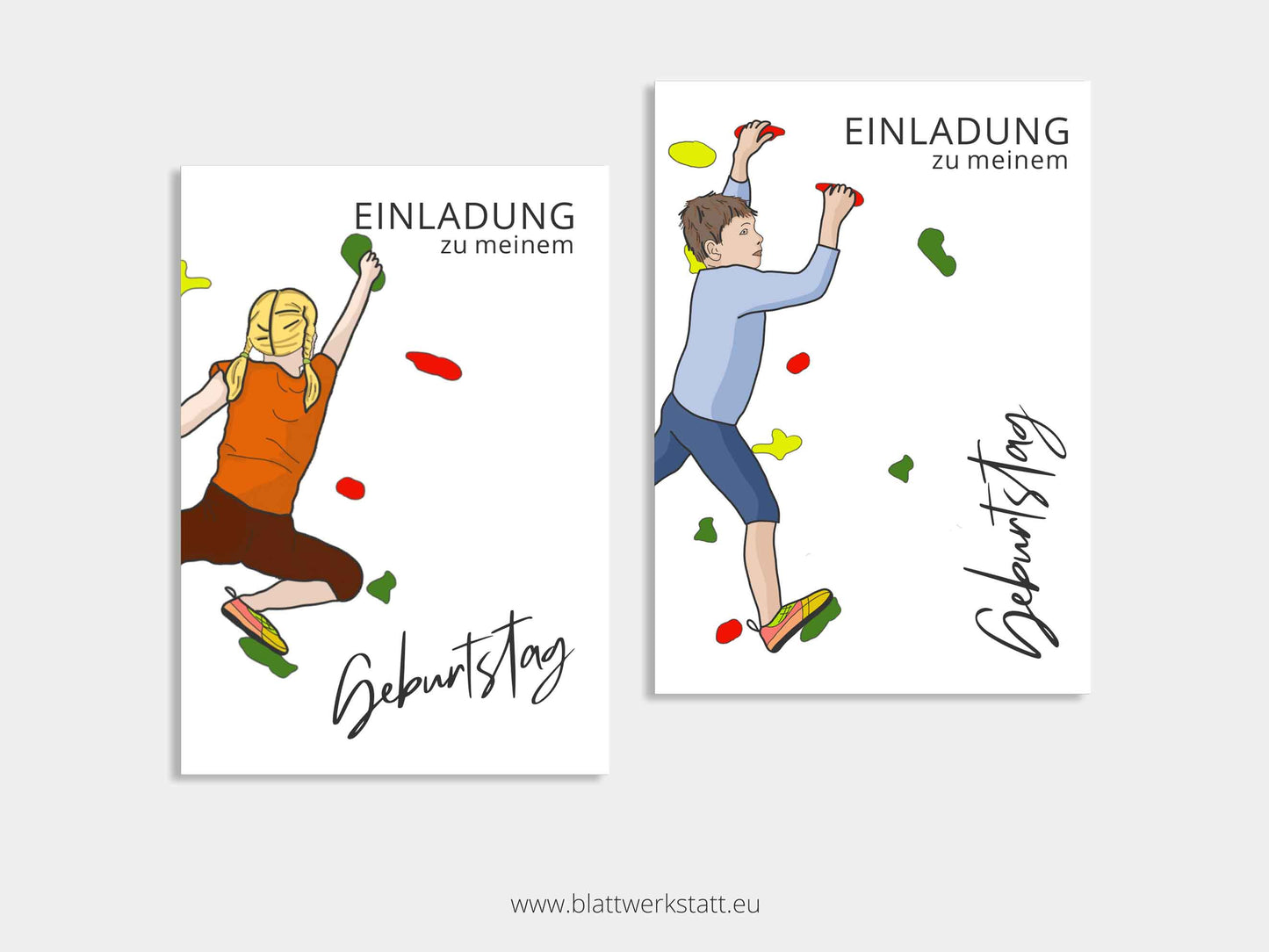 Digitale Einladung "Boulder/Kletter-Kindergeburtstag"