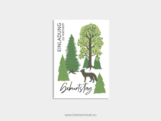 Digitale Einladung "Wald-Kindergeburtstag"