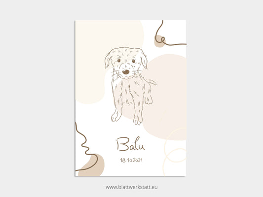 Geburtsbild A4 für Hunde "Welpe"