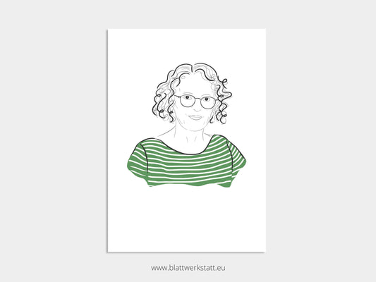 Persönliches Portrait A4 "Linienstil"