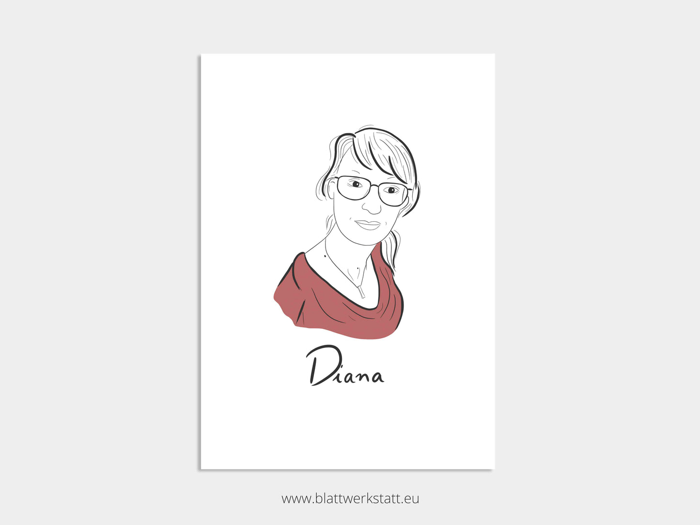 Persönliches Portrait A4 "Linienstil"