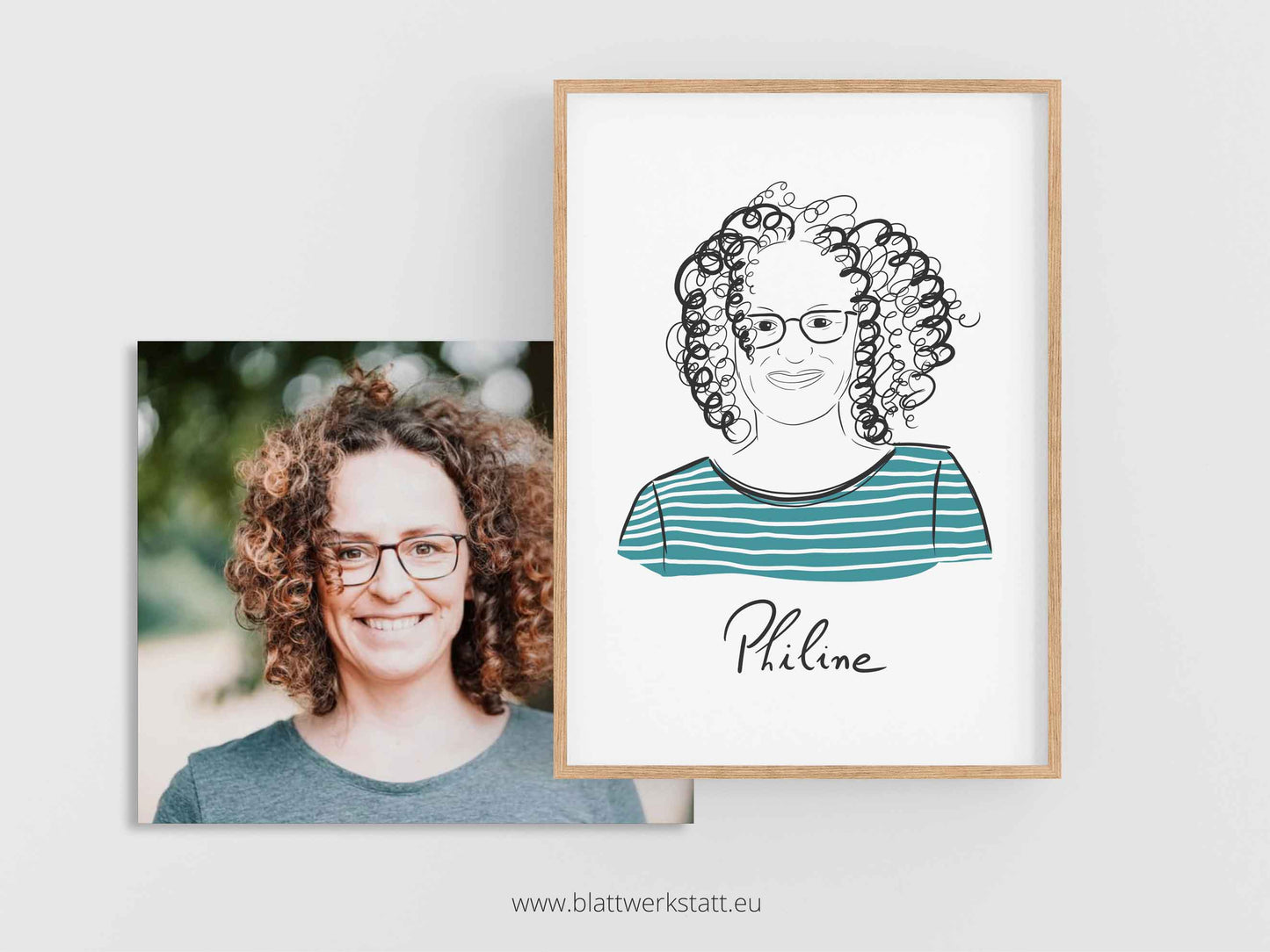 Persönliches Portrait A4 "Linienstil"