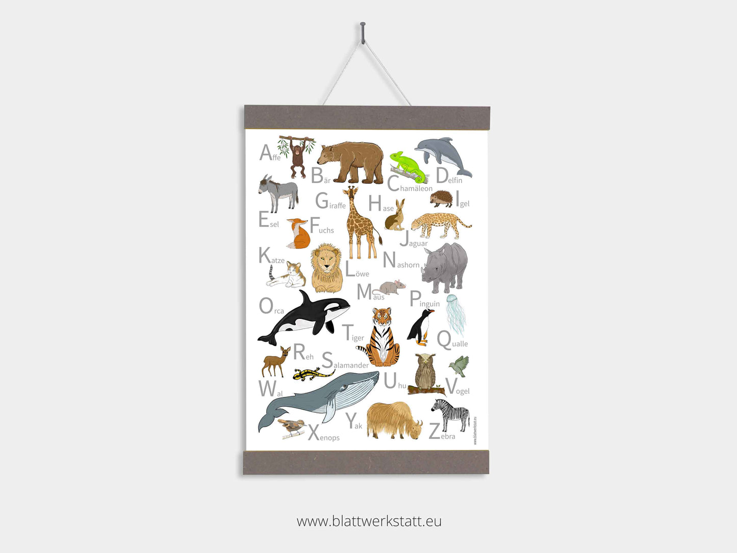 Poster 50x70 "ABC Tiere"