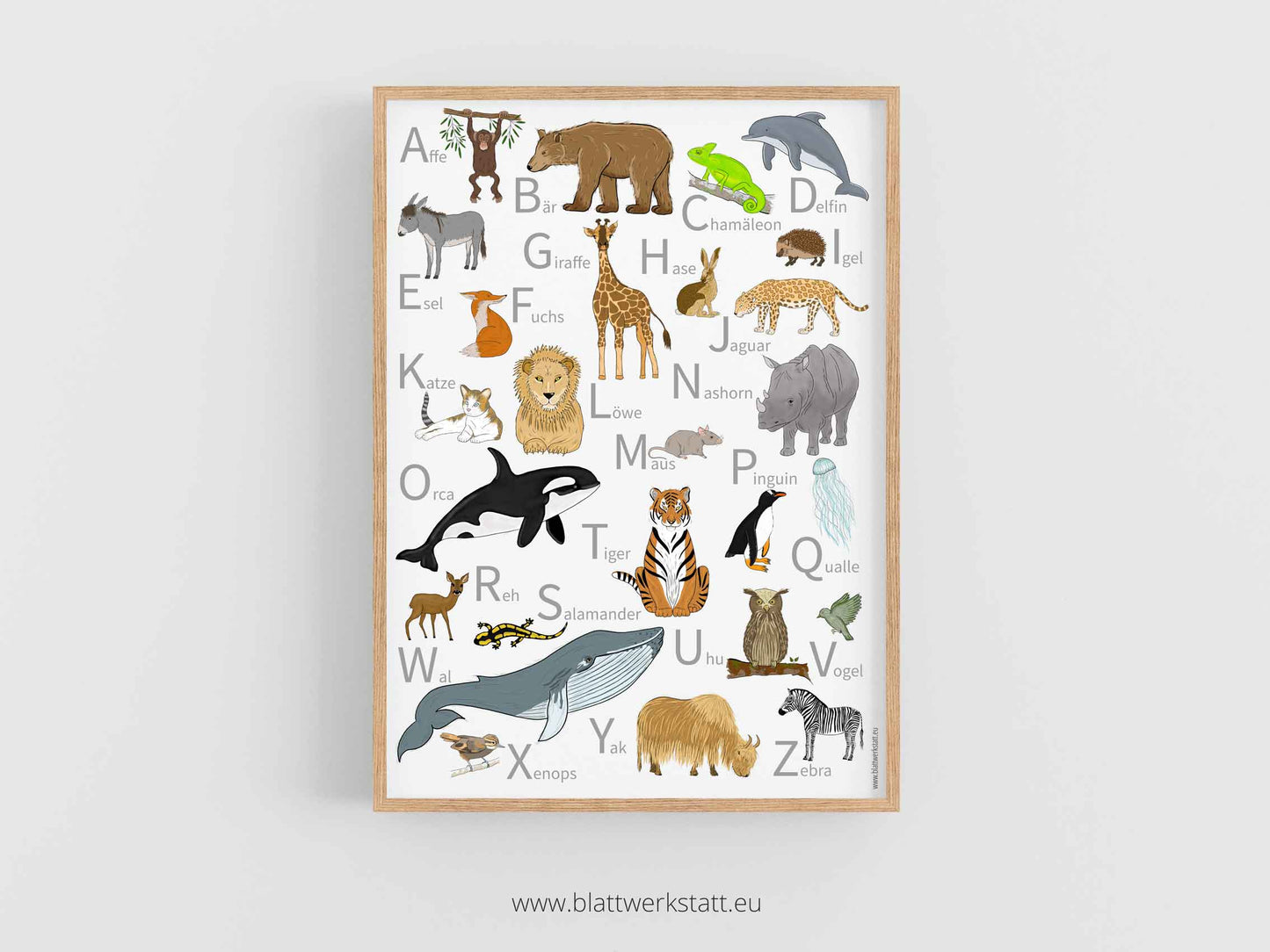 Poster 50x70 "ABC Tiere"