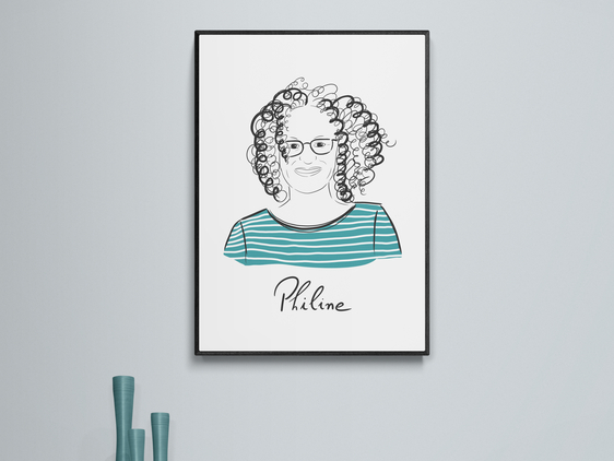 Persönliches Portrait A4 "Linienstil"