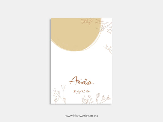 Digitale Anzeige zur Geburt "Amelia"