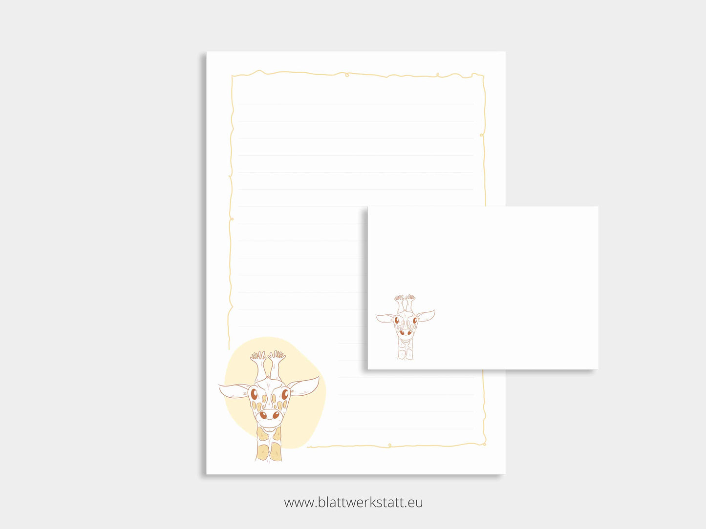 Digitales Briefpapier "Giraffe" - zum Ausdrucken