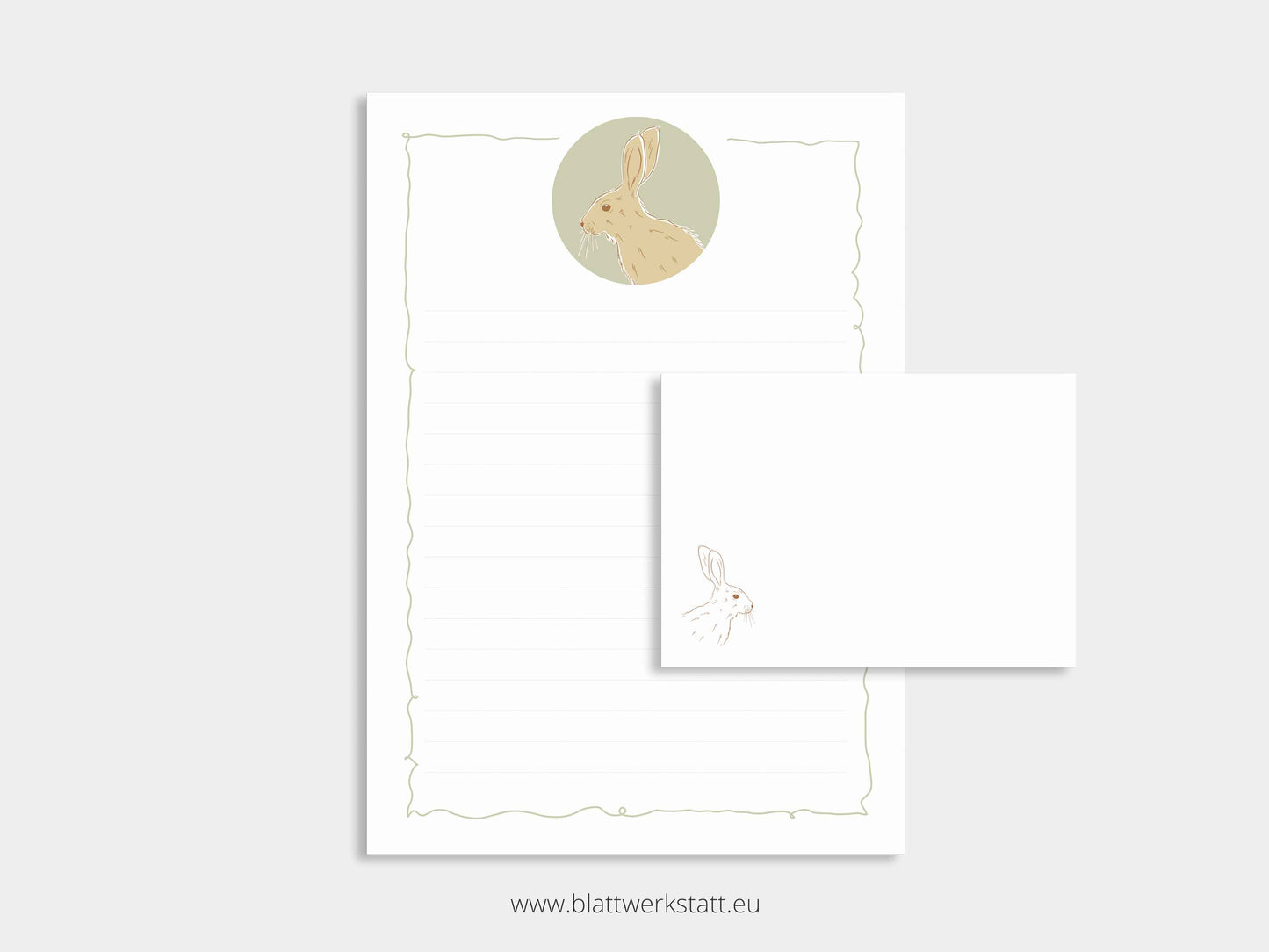 Digitales Briefpapier "Hase" - zum Downloaden