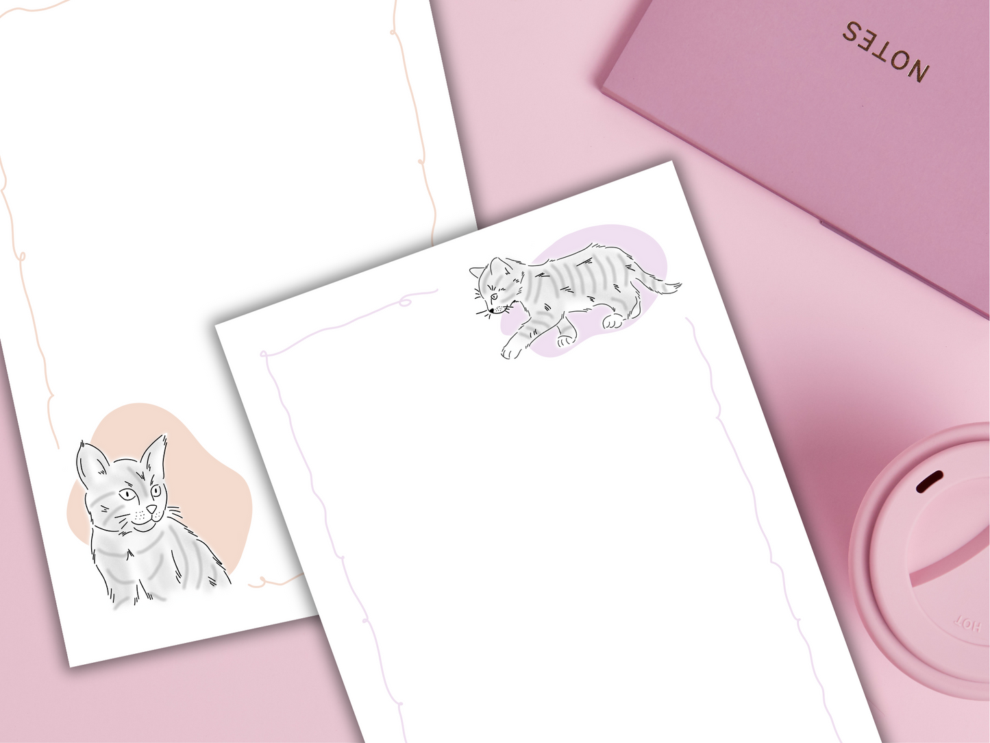 Digitales Briefpapier "Katzen" - zum Ausdrucken