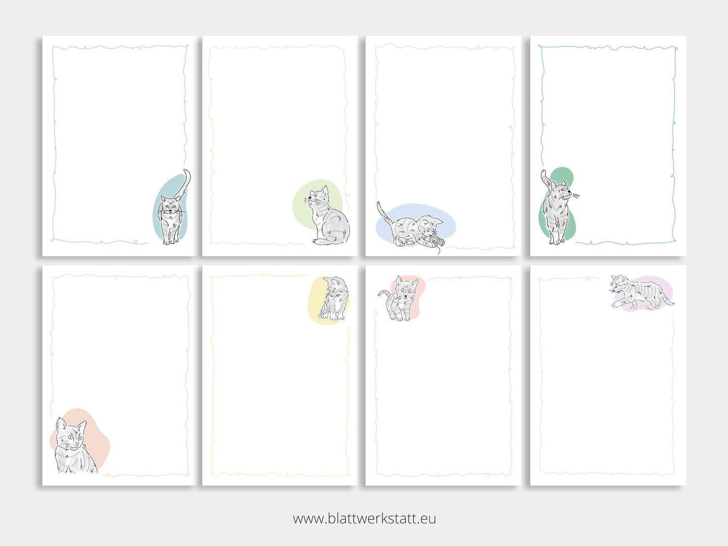 Digitales Briefpapier "Katzen" - zum Ausdrucken