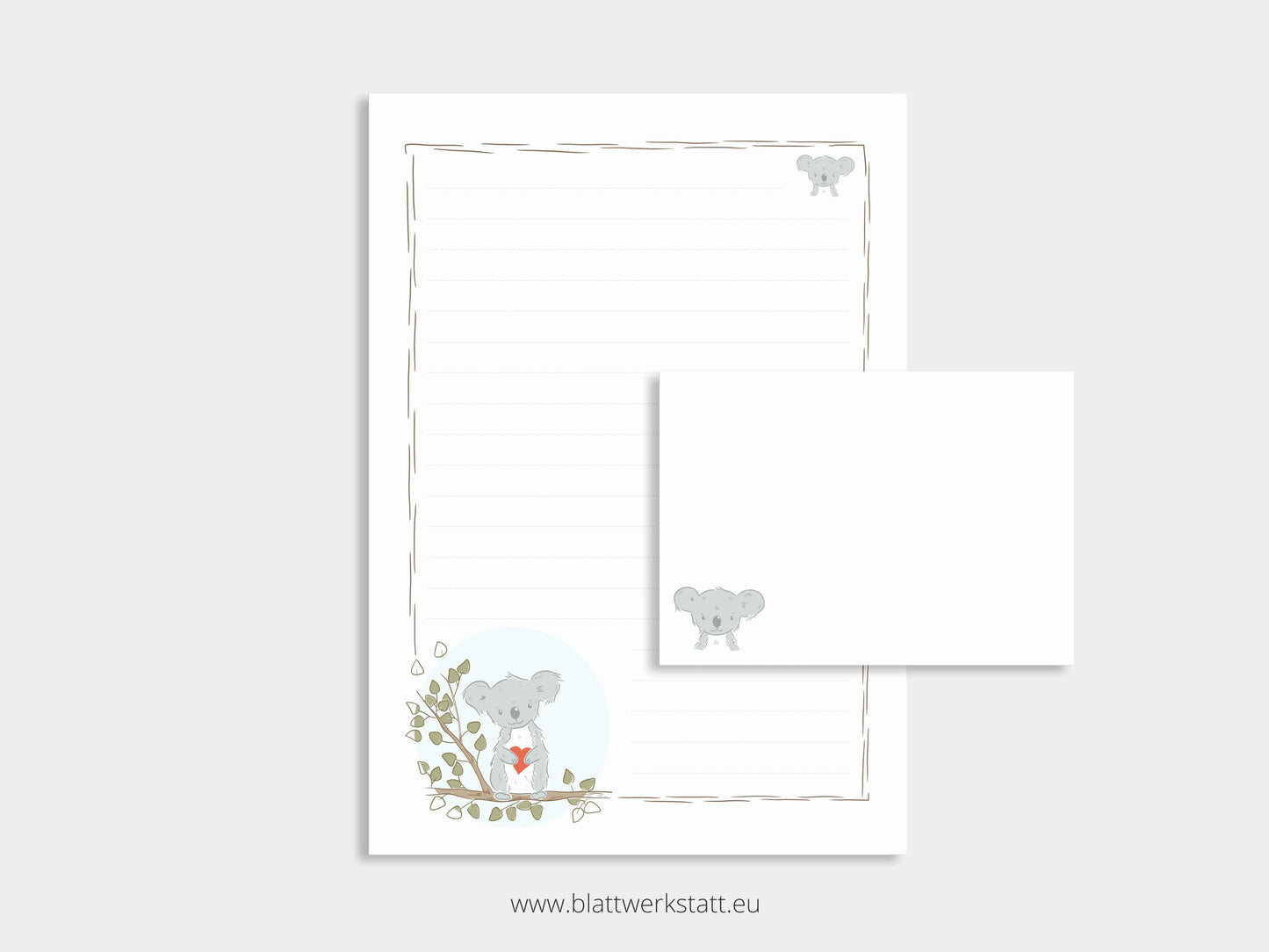 Digitales Briefpapier "Koala" - zum Ausdrucken