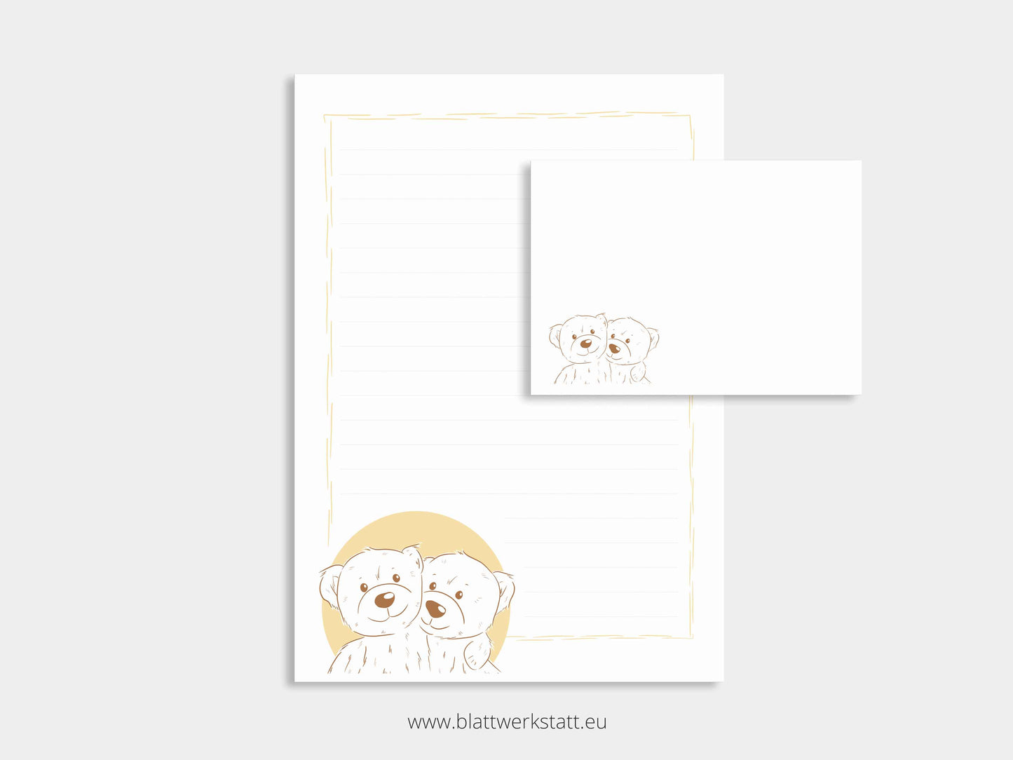 Digitales Briefpapier "Teddys" - zum Downloaden