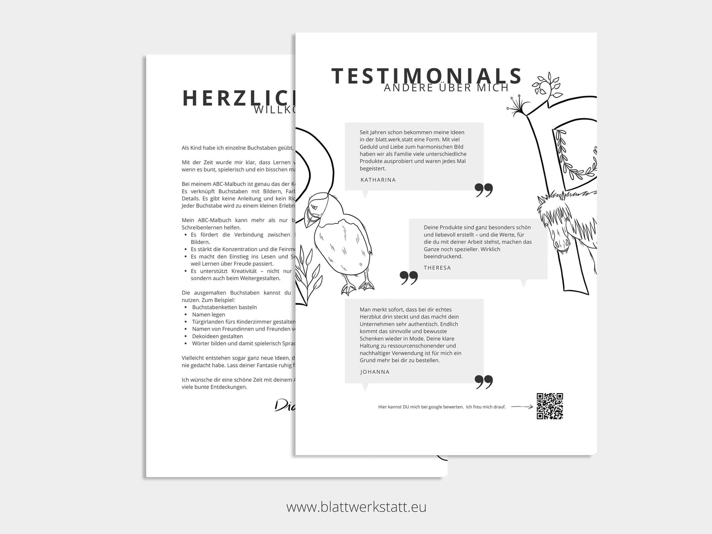 Digitales Malbuch "ABC der Tiere"