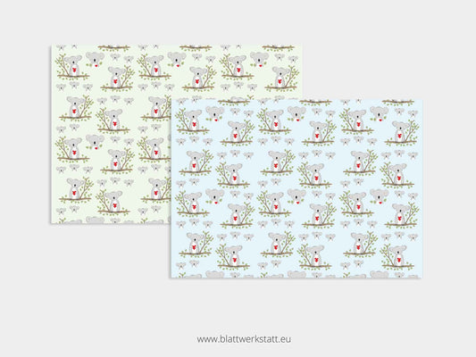 Digitales Papier "Koala" - zum Ausdrucken