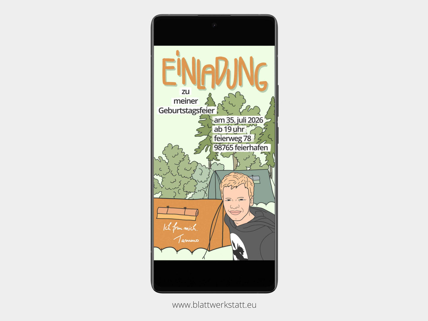 eCard Einladung Geburtstag "Zelt"