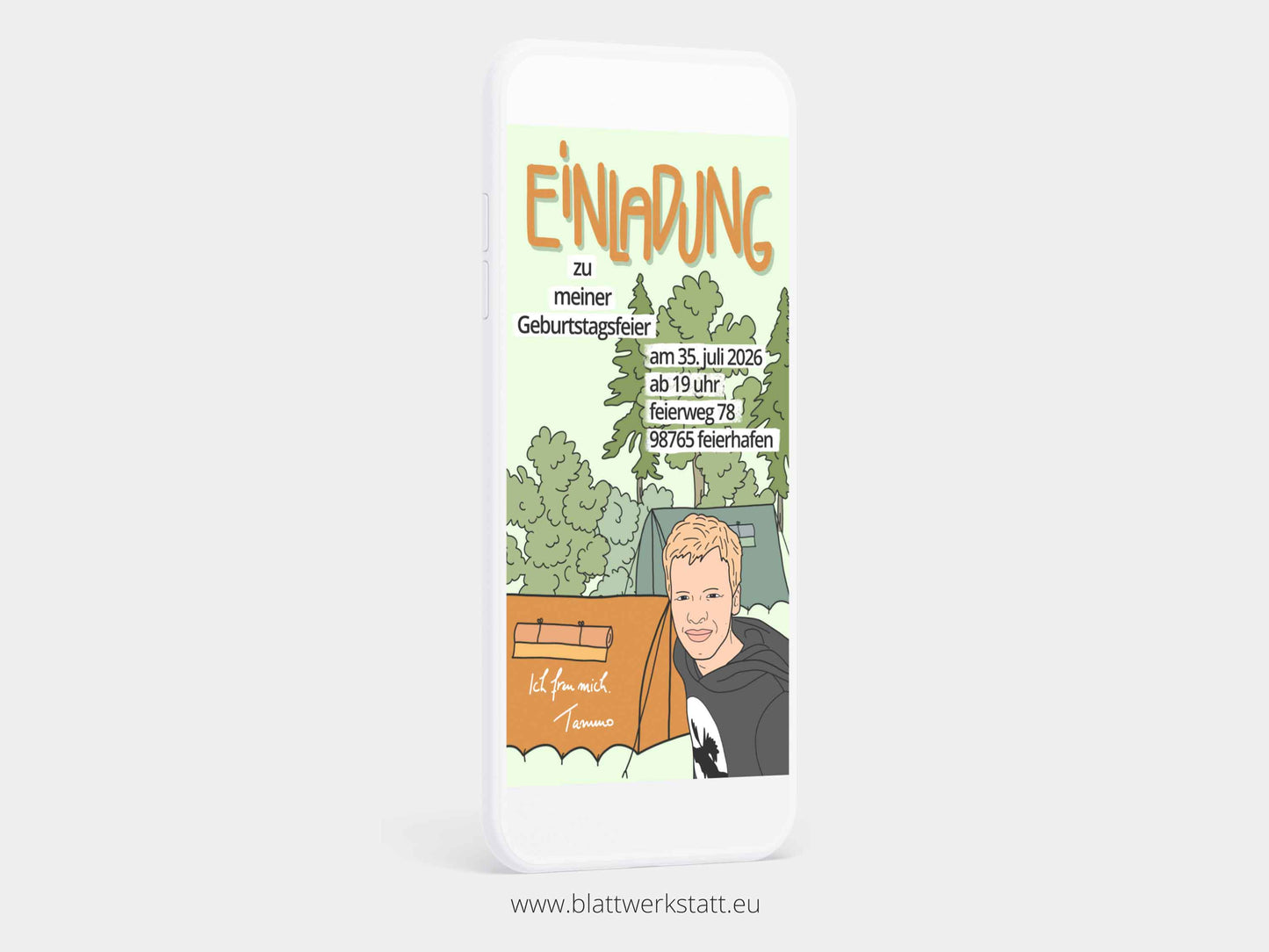 eCard Einladung Geburtstag "Zelt"