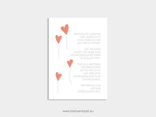 Digitale Einladung Hochzeit "Herz"