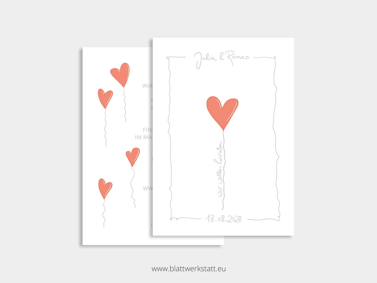 Digitale Einladung Hochzeit "Herz"