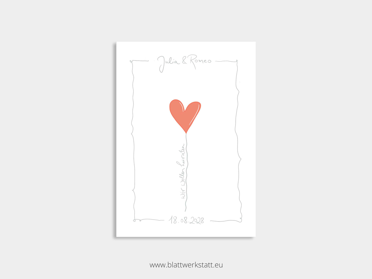 Digitale Einladung Hochzeit "Herz"