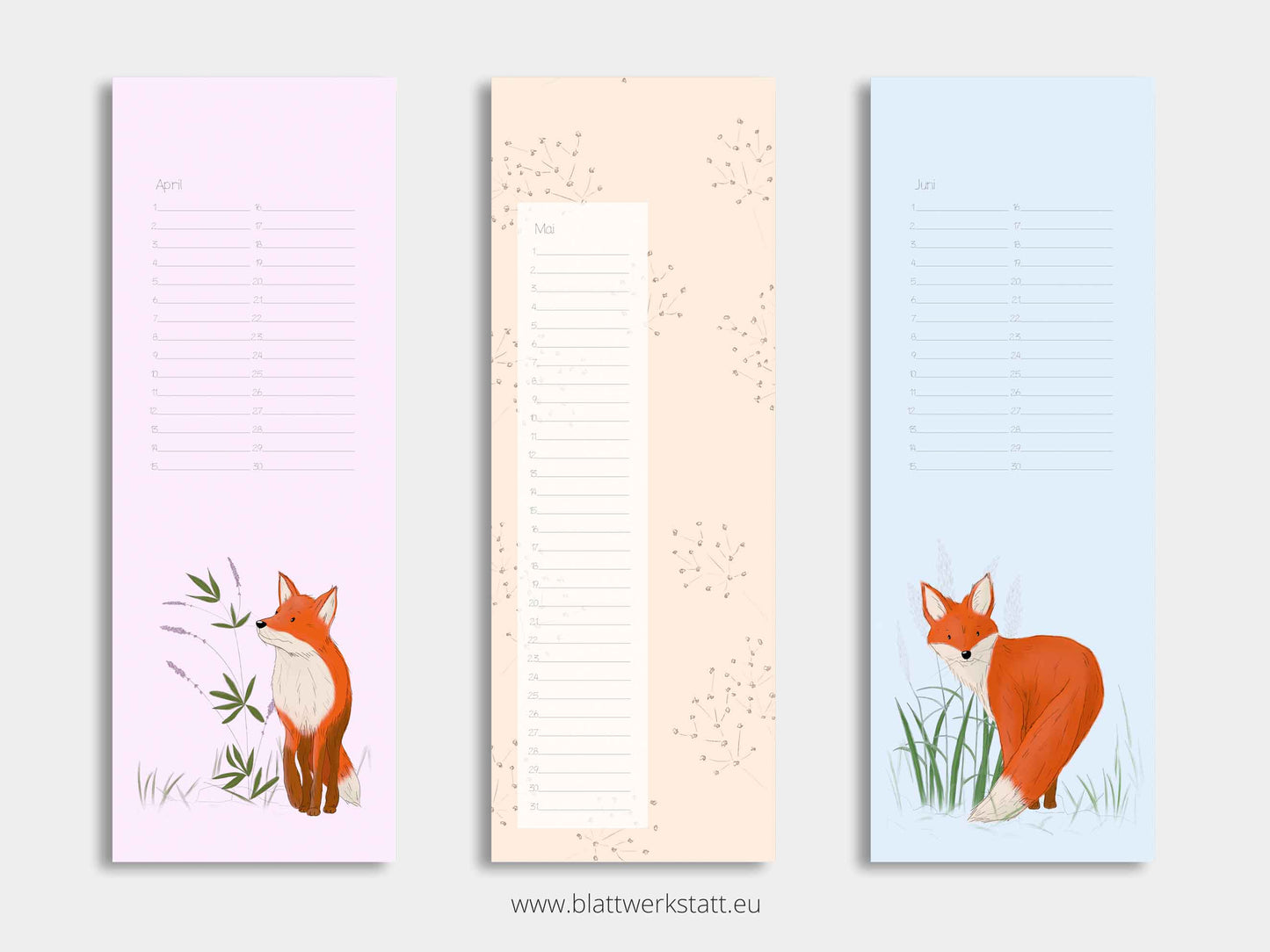 Geburtstagskalender "fuchsverliebt"