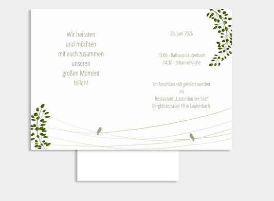 Digitale Einladung Hochzeit "Birds"