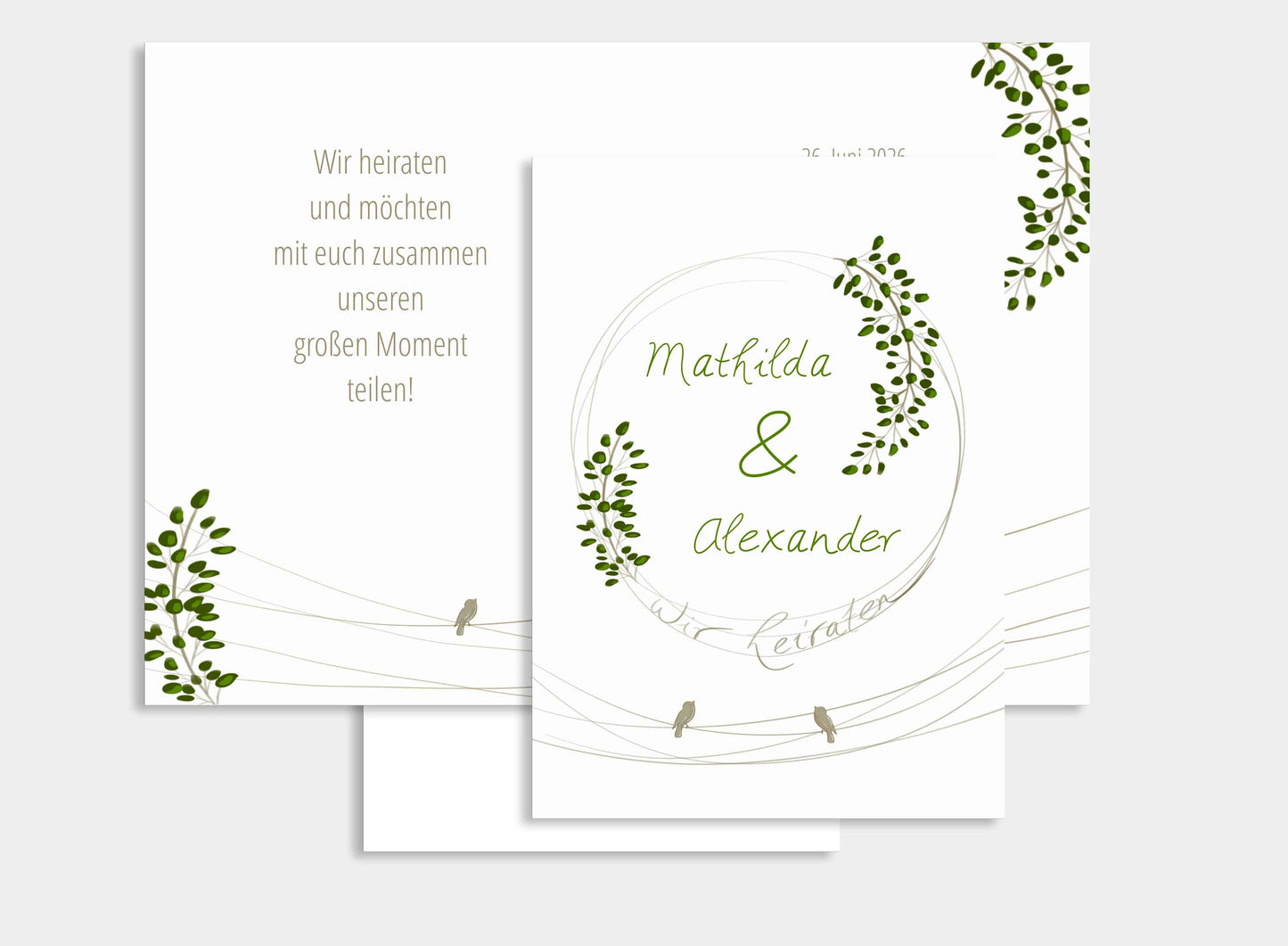 Digitale Einladung Hochzeit "Birds"