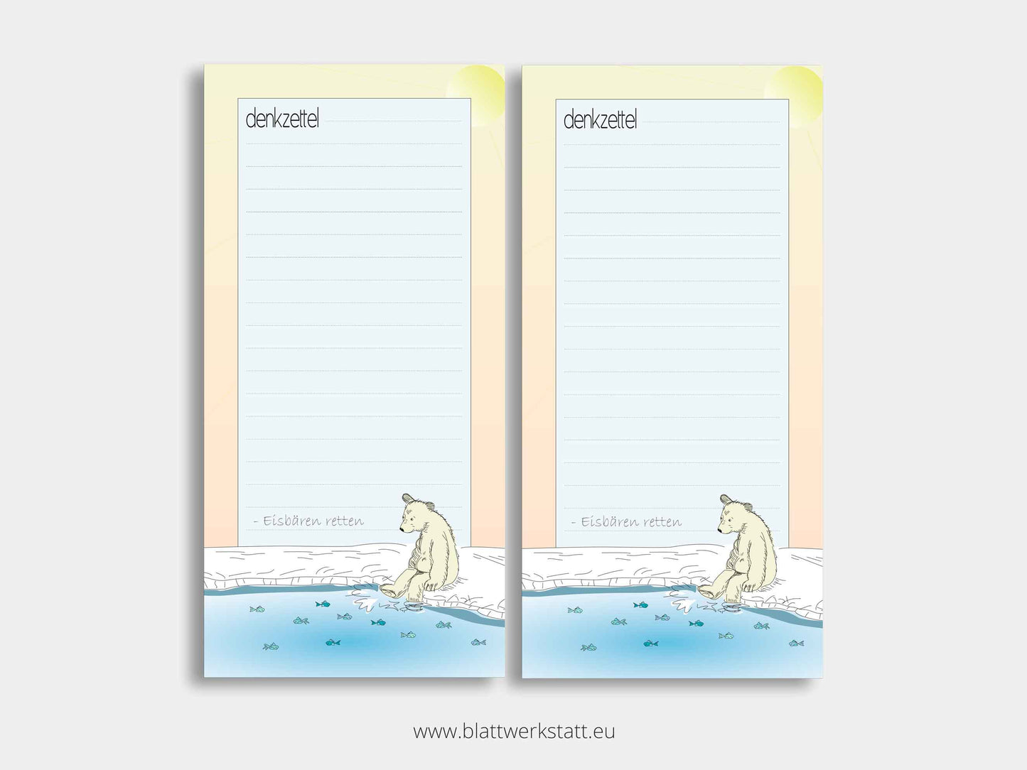 Notizblock lang im 2er-Pack "denkzettel"