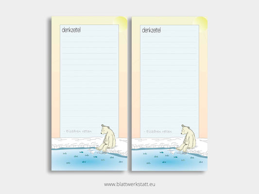 Notizblock lang im 2er-Pack "denkzettel"