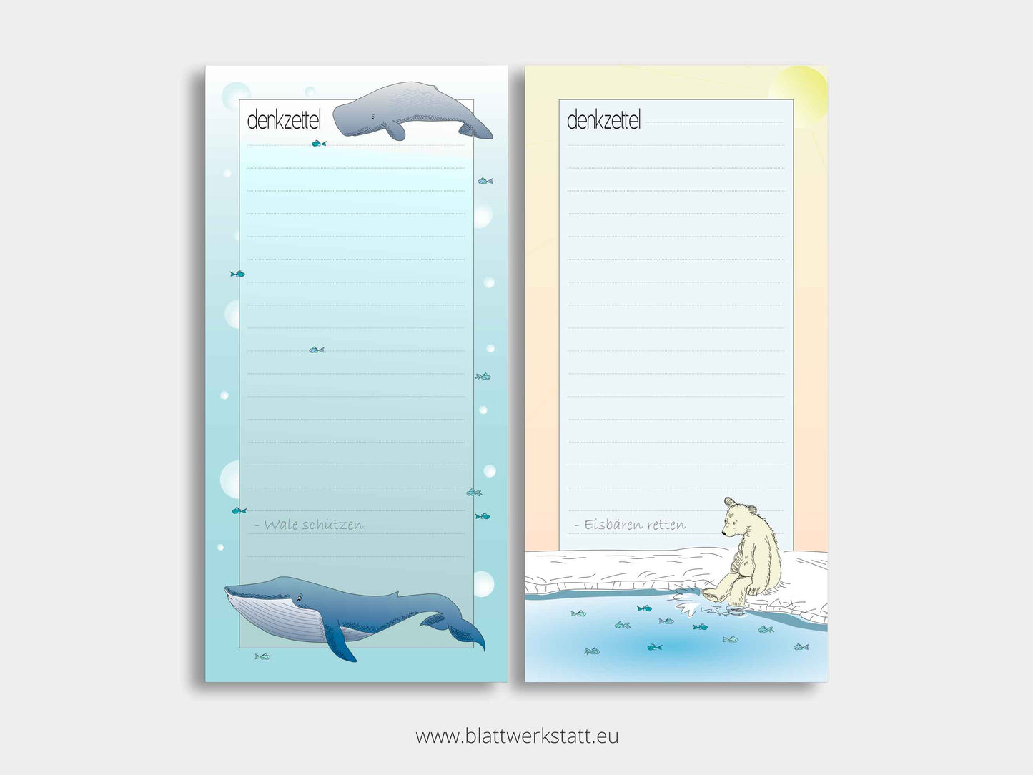 Notizblock lang im 2er-Pack "denkzettel"