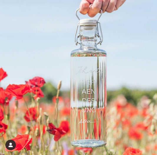 Trinkflasche aus Glas "soulbottle Veränderung"