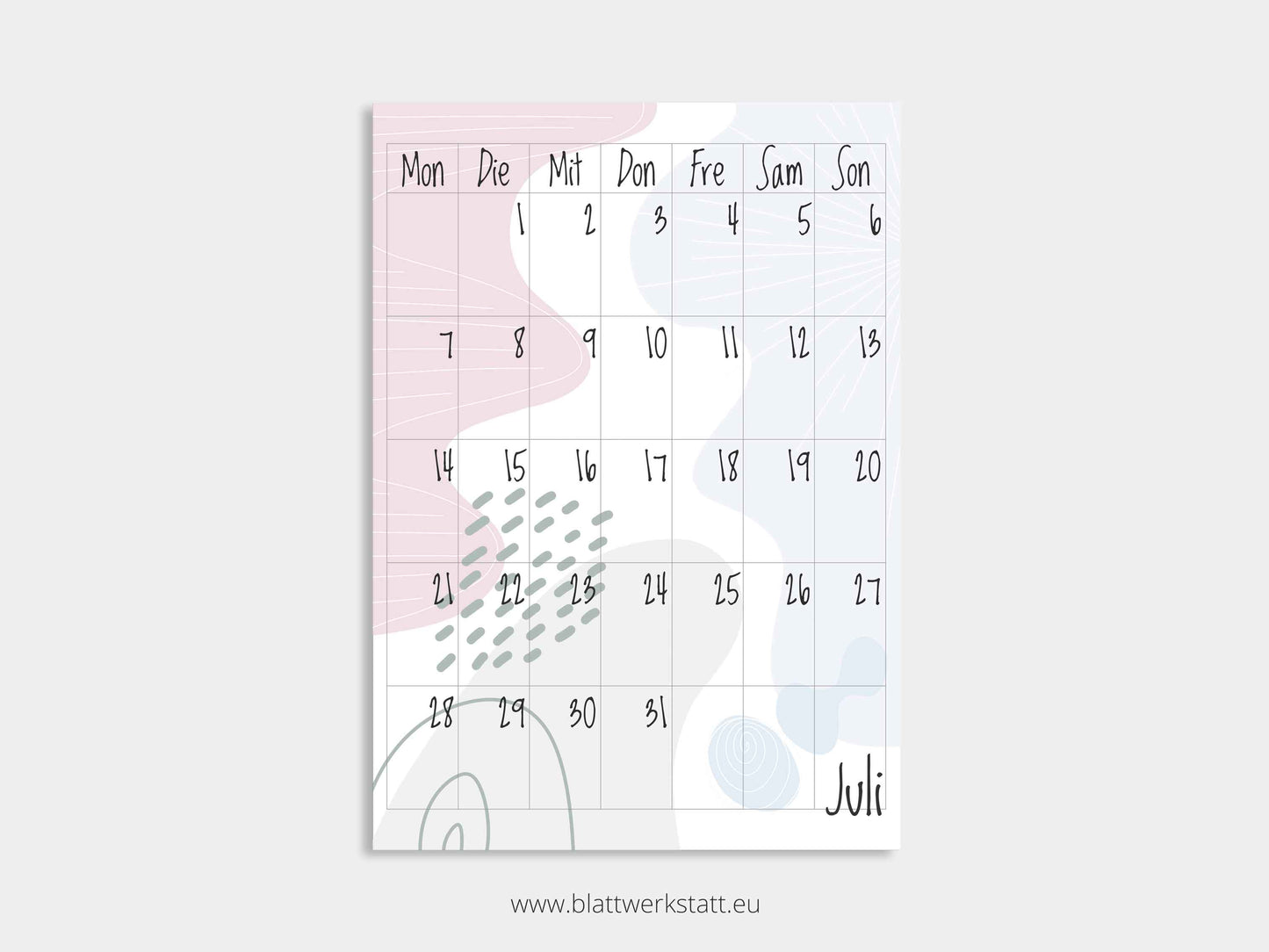 Wand Kalenderblätter "Farbwelten"