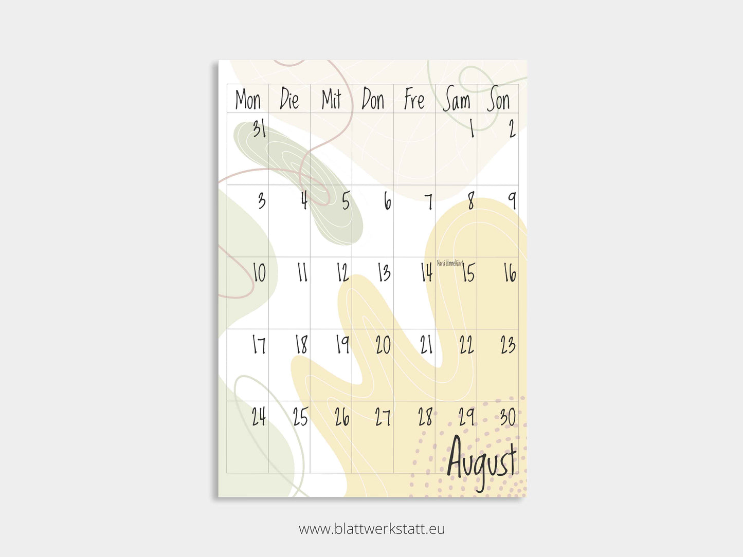 Wand Kalenderblätter "Farbwelten"