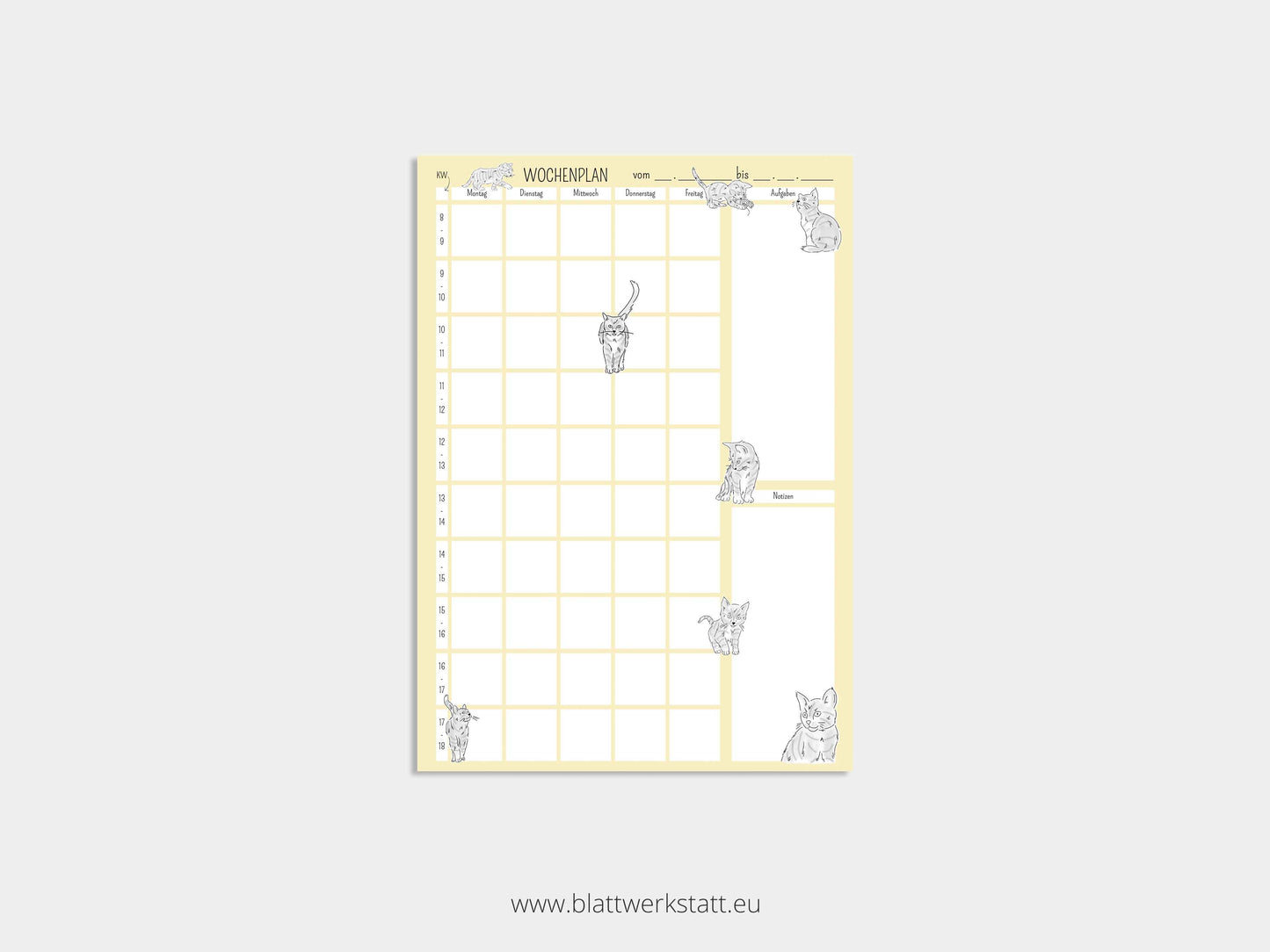 Wochenplan A4 "Katzen"