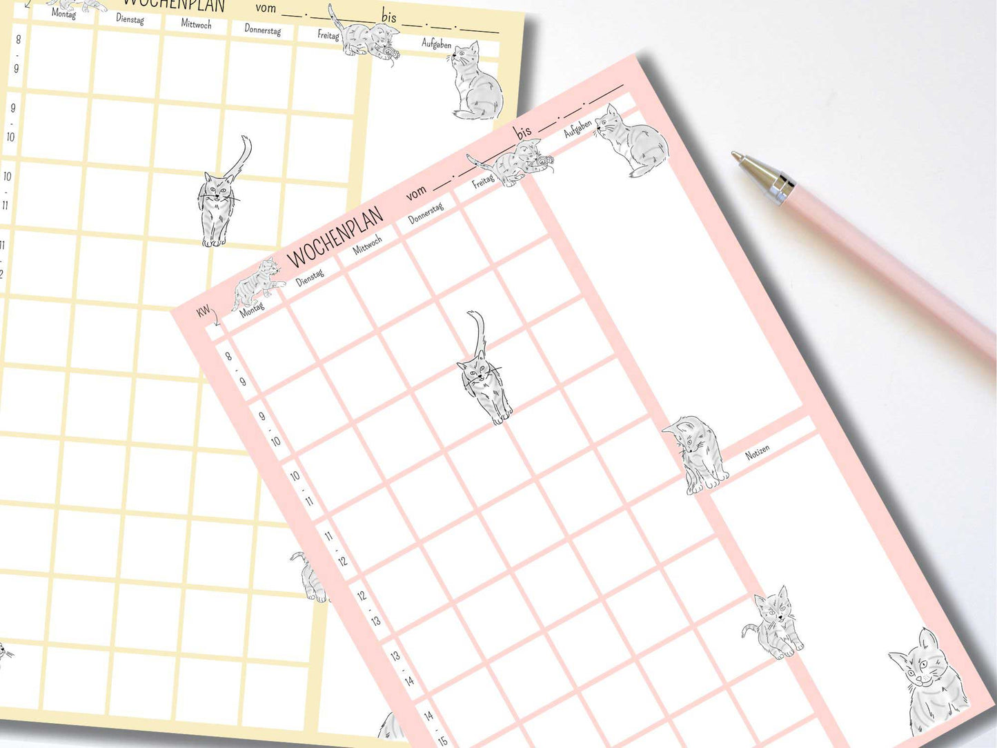 Wochenplan A4 "Katzen"