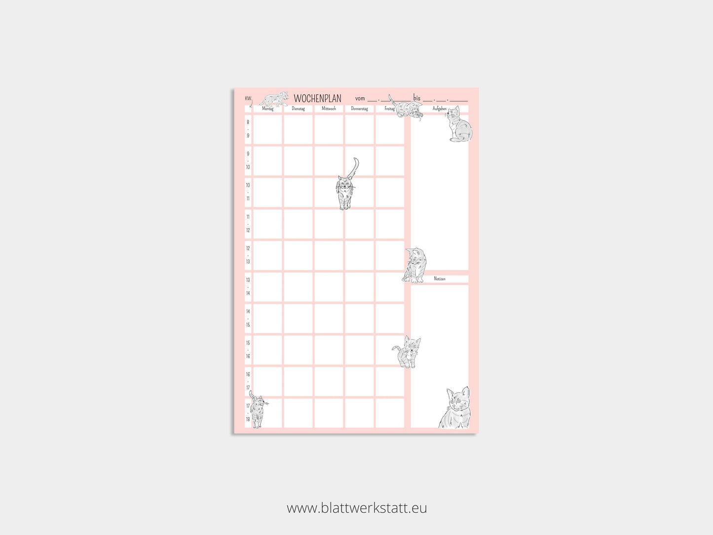 Wochenplan A4 "Katzen"