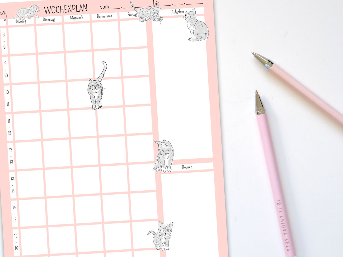 Wochenplan A4 "Katzen"
