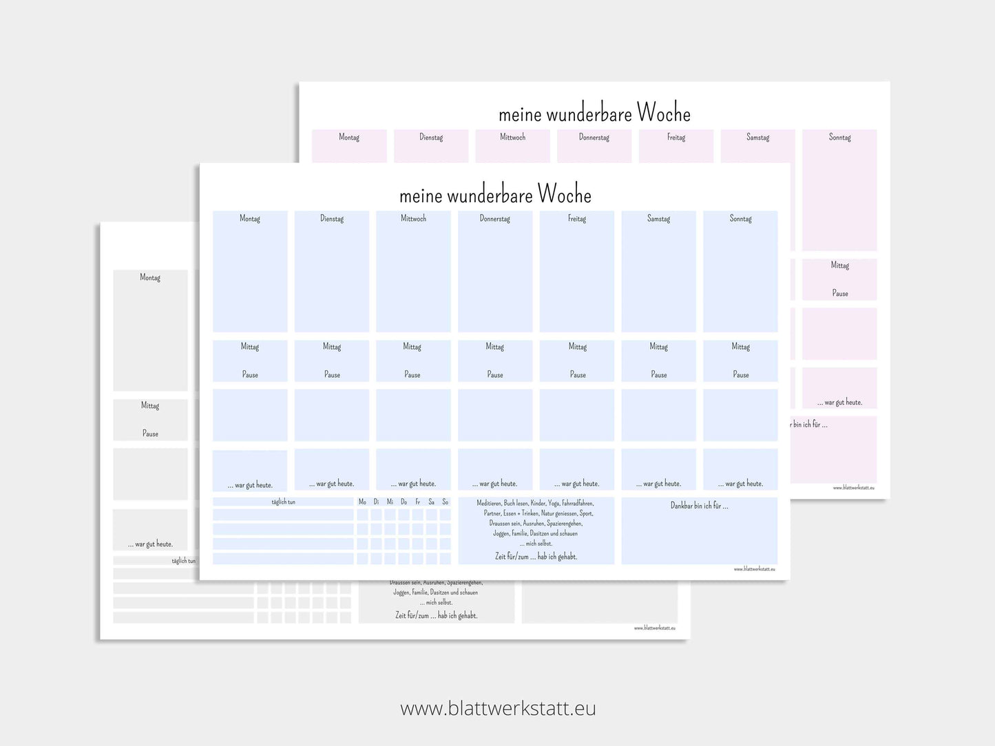 Digitaler Wochenplan A3 "Minimalismus"