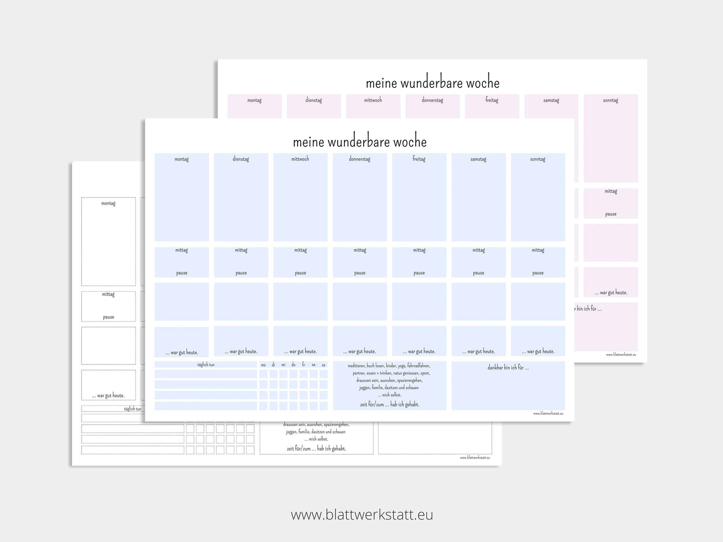 Digitaler Wochenplan A3 "Minimalismus"