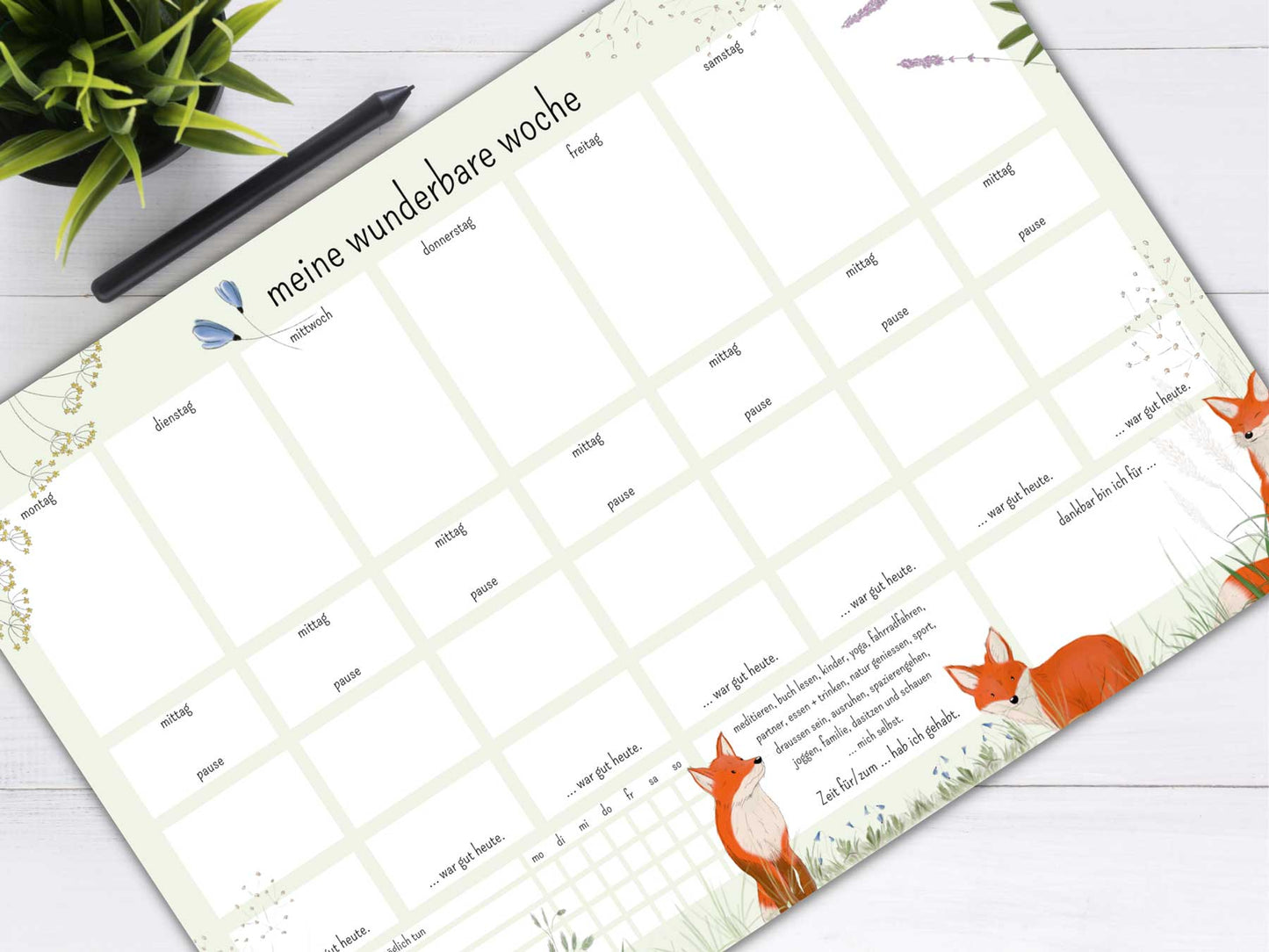 Wochenplan A3 "fuchsverliebt"